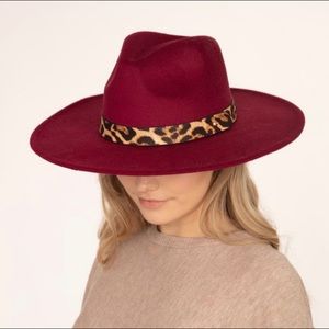 Burgundy felt Panama hat